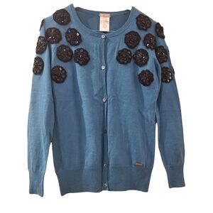 Galliano Blue Embellished Women's Sweater